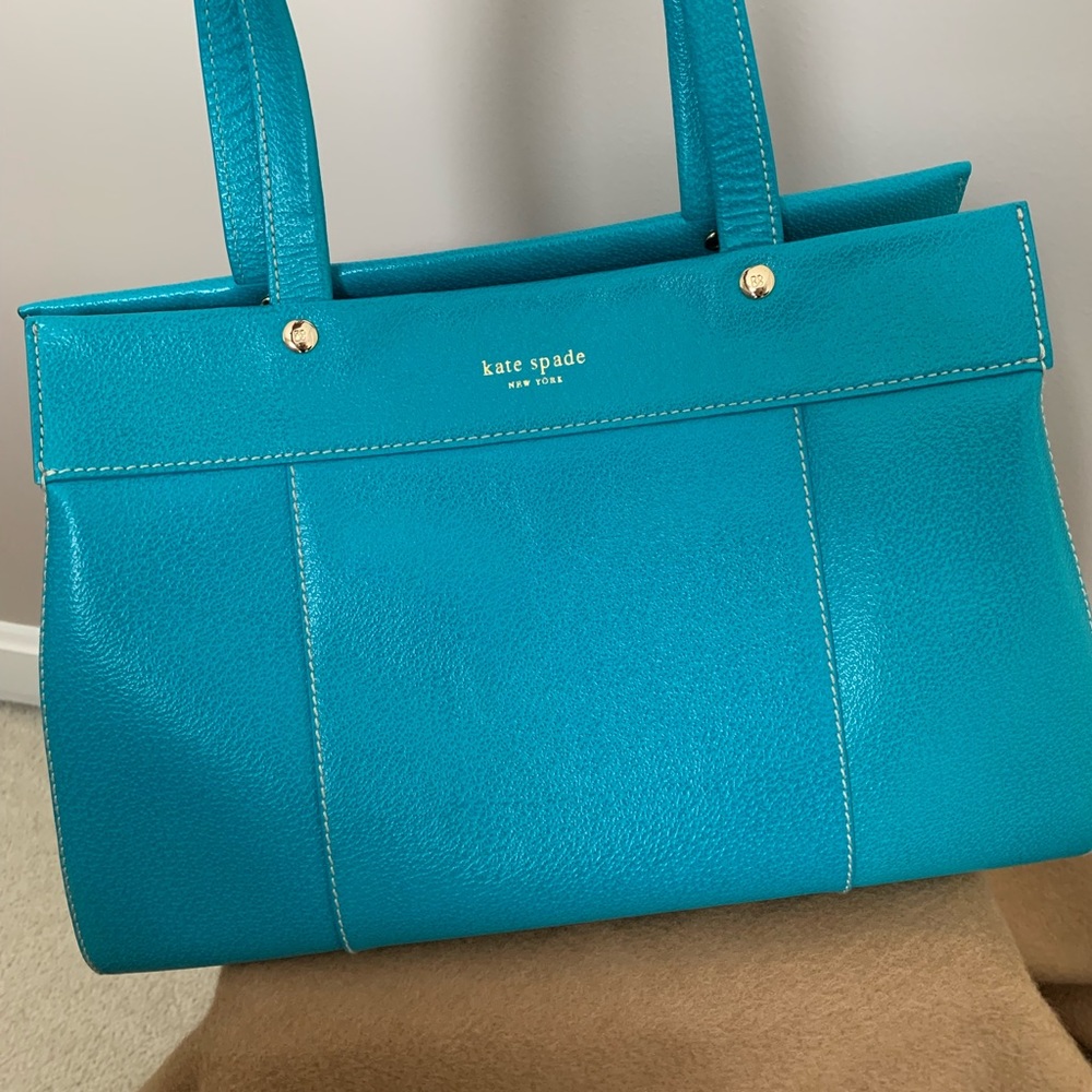 Pristine Vintage Kate Spade Teal Handbag (Rare Retired Style)